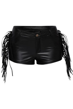 RODEO BLACK LEATHER SHORTS